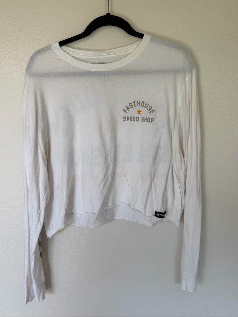 Fasthouse White Long Sleeve Crop Tee
